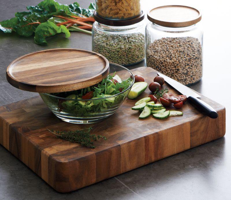 Montana 96 oz. Acacia and Glass Jar - Crate and Barrel Philippines