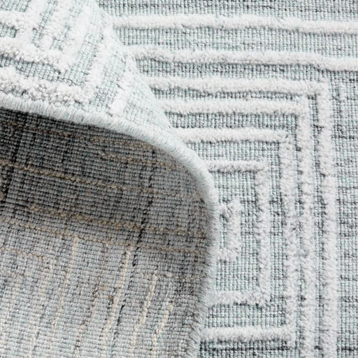 Milos Wool and Viscose Blue Area Rug 6'x9'