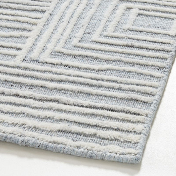 Milos Wool and Viscose Blue Area Rug 6'x9'