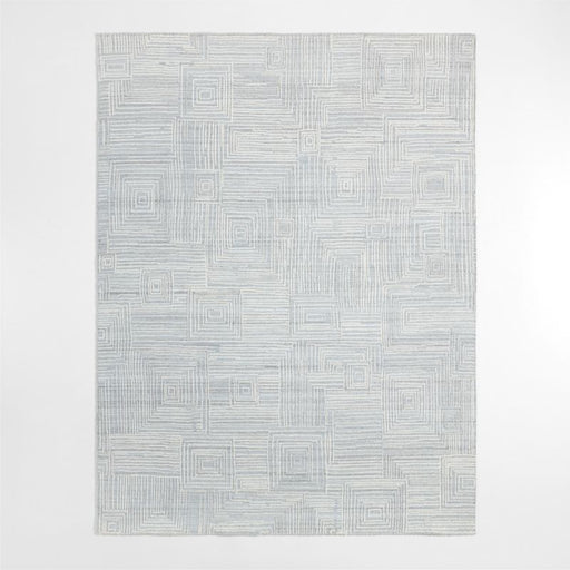 Milos Wool and Viscose Blue Area Rug 6'x9'