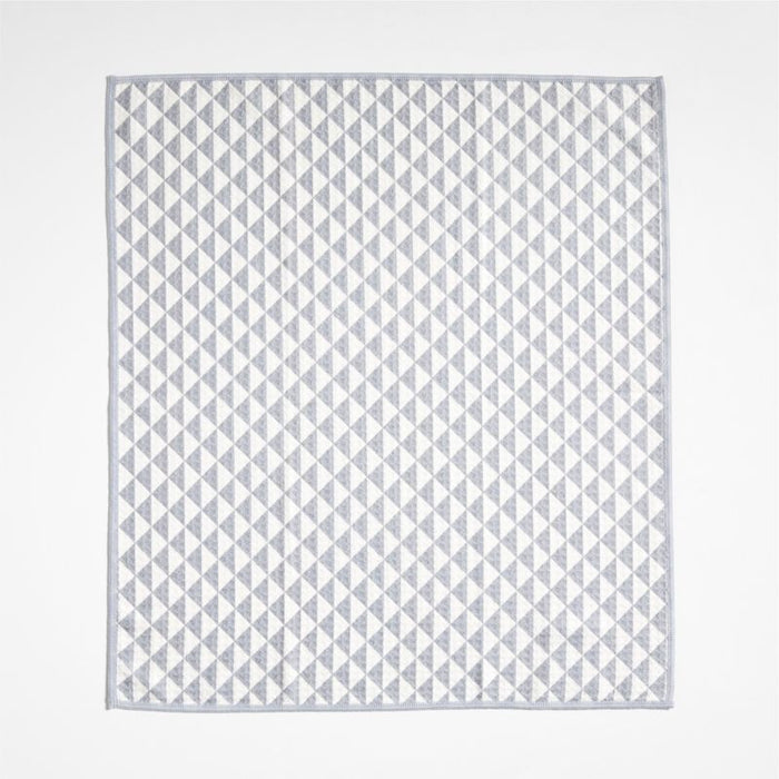 Modern Check Grey Recycled Dish Towel, Set of 2