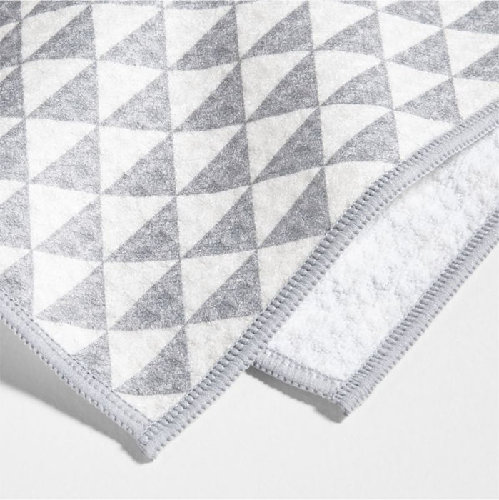 Modern Check Grey Recycled Dish Towel, Set of 2