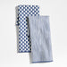 Modern Check Indigo Recycled Dish Towel, Set of 2