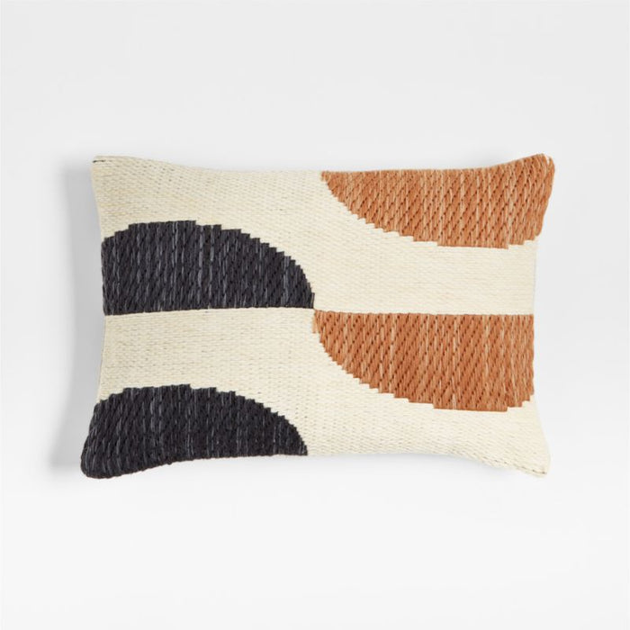 Modern Crescent Kilim 22"x15" Brulee Brown Throw Pillow Cover