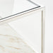 Modernist Metal and Glass 44" Square Display Coffee Table with Marble Shelf