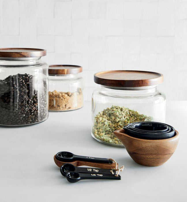 Montana 96 oz. Acacia and Glass Jar - Crate and Barrel Philippines
