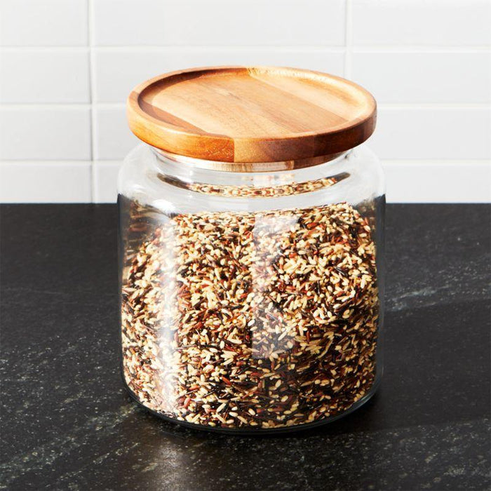 Montana 96 oz. Acacia and Glass Jar - Crate and Barrel Philippines