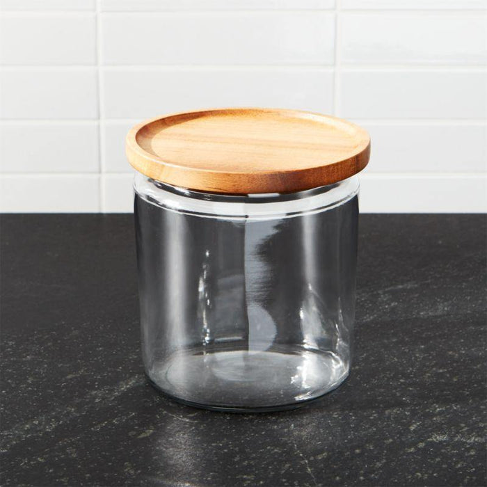 Montana 64 oz. Acacia and Glass Jar - Crate and Barrel Philippines