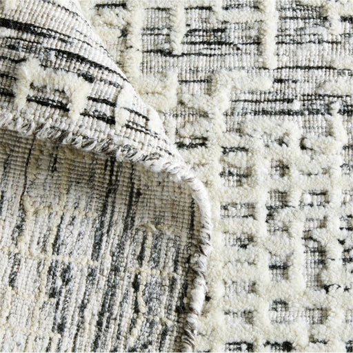 Montauban Wool-Blend Grid White Area Rug 8'x10'