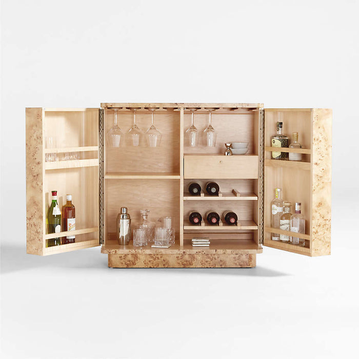 Mota Burl Wood Bar Cabinet