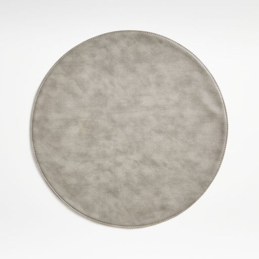 Maxwell Grey Round Easy-Care Placemat - Crate and Barrel Philippines