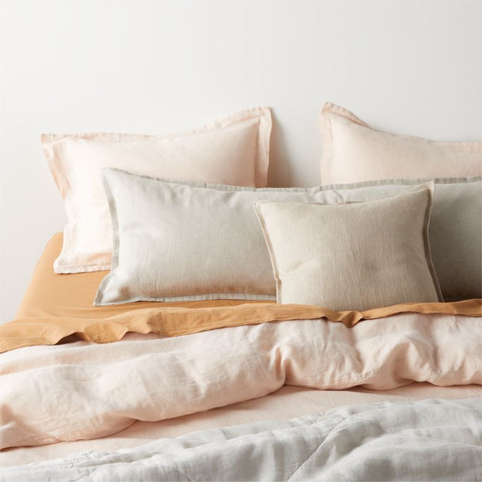Natural Hemp Fiber Elegant Pink Standard Pillow Sham