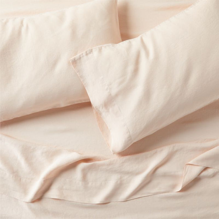 Natural Hemp Fiber Elegant Pink Queen Bed Sheet Set