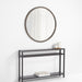 Natia Ebonized Oak Round Wall Mirror