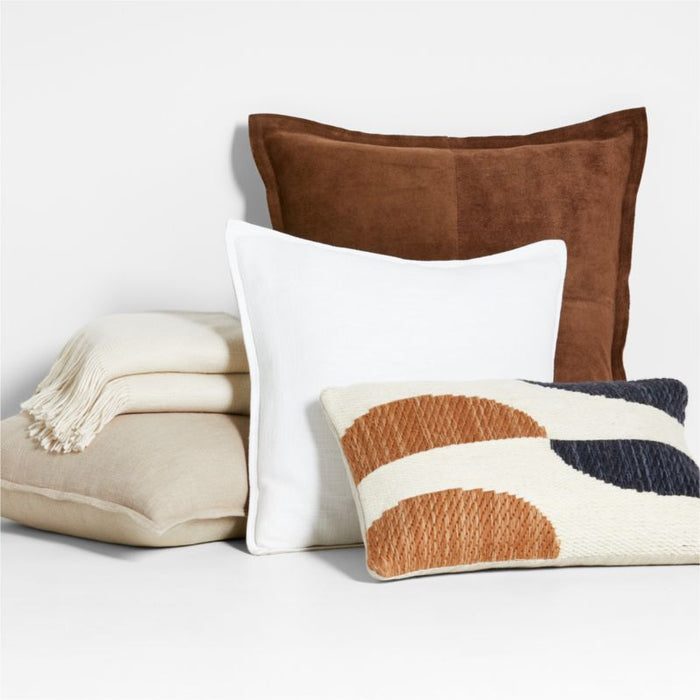 Modern Crescent Kilim 22"x15" Brulee Brown Throw Pillow Cover