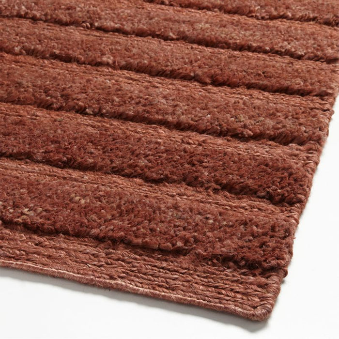 Oaxaca Jute Hand-Knotted Red Area Rug 6'x9'