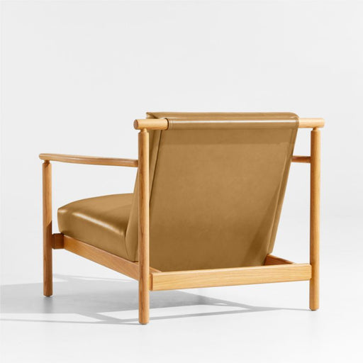 Ojai Leather Wood Frame Accent Chair