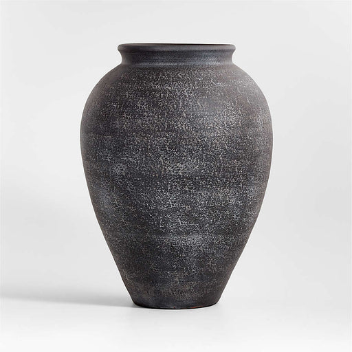 Ophelia Matte Large Black Vase  17"