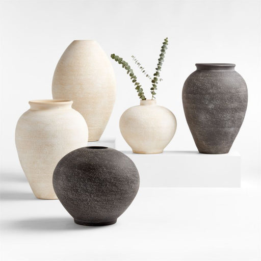Ophelia Matte Large Black Vase  17"