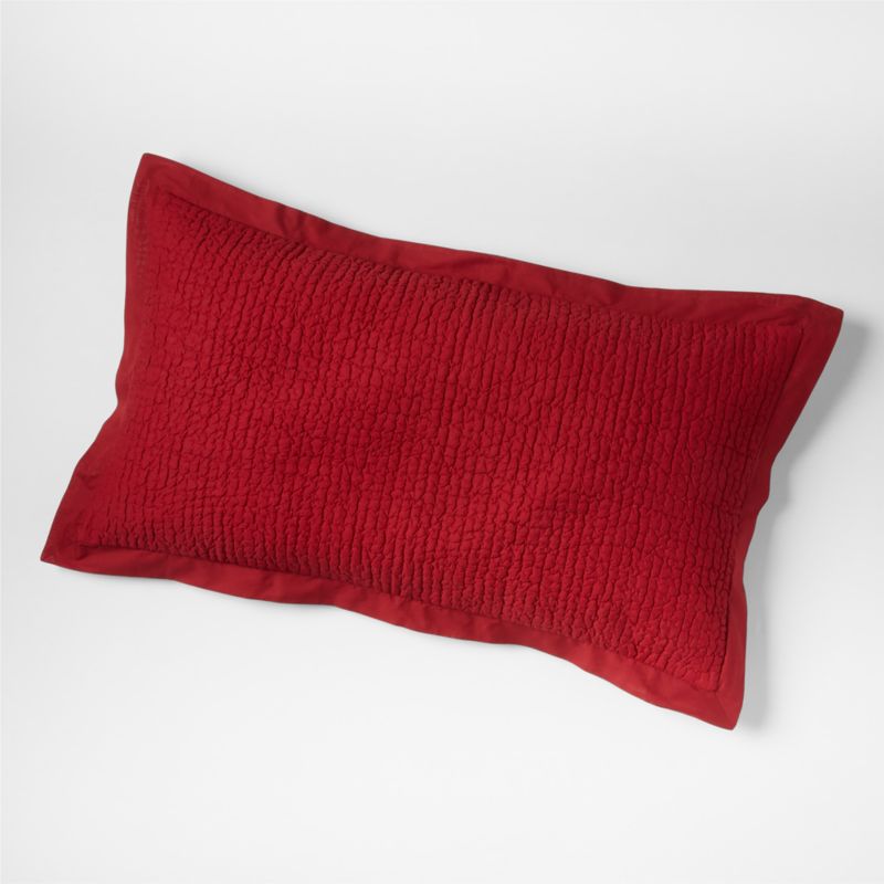Celeste Organic Red Solid King Sham | Crate and Barrel Philippines