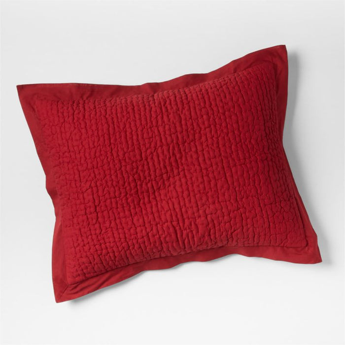 Celeste Organic Red Solid Standard Sham