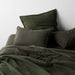 Organic Cotton Ficus Green Eyelash Fringe King-Size Pillow Sham Cover