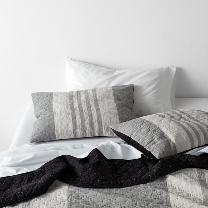 Laurentis Ink Black Crinkle Stripe Full/Queen Quilt