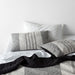 Laurentis Ink Black Crinkle Stripe Euro Sham