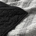 Laurentis Ink Black Crinkle Stripe Euro Sham