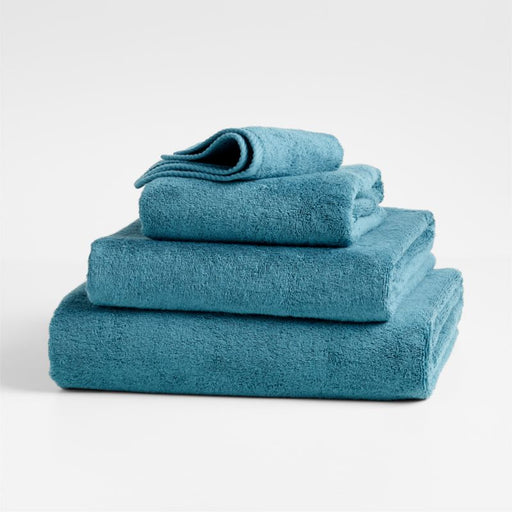 Quick-Dry Teal Organic Cotton Hand Towel