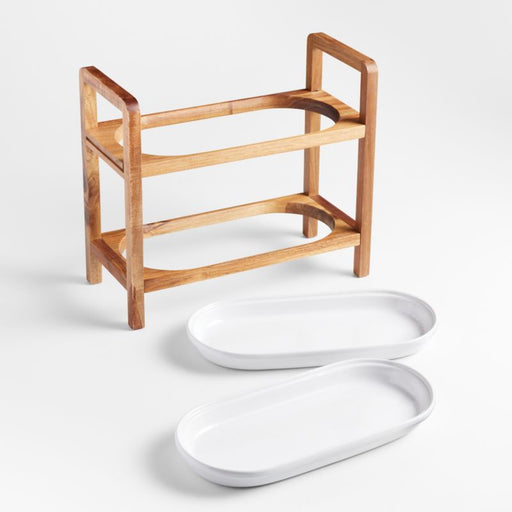 Oven-to-Table Plates with 2-Tier Server