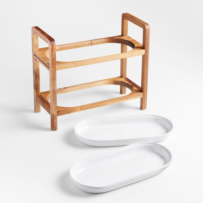 Oven-to-Table Plates with 2-Tier Server