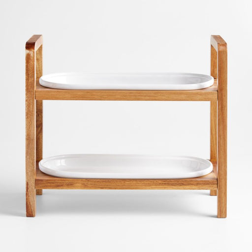 Oven-to-Table Plates with 2-Tier Server