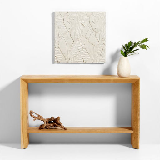 Palm White Ceramic Tile Wall Art