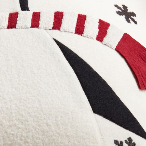 Penguin Portrait 23" White Wool Pillow Cover