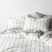 Organic Percale Cotton Striped Pewter Grey King Duvet Cover