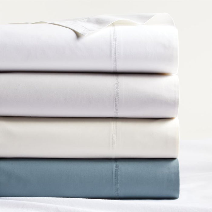 Favorite Organic Cotton Percale Blue Full Bed Sheet Set
