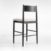 Petrie Charcoal Ebonized Ash Upholstered Counter Stool
