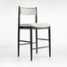 Petrie Charcoal Ebonized Ash Upholstered Counter Stool
