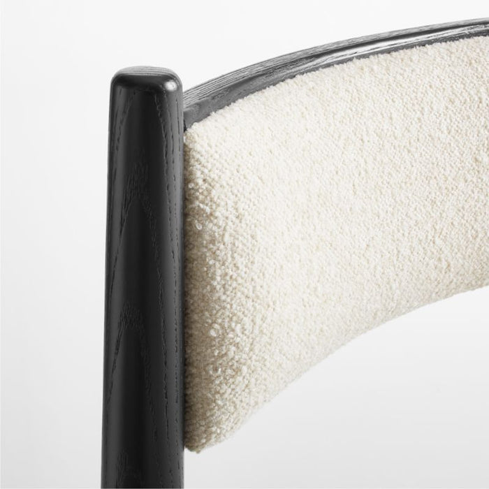 Petrie Charcoal Ebonized Ash Upholstered Counter Stool