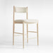 Petrie Bleached Ash Black Leather Counter Stool