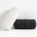 Portofino Cotton Striped Bolster 16"x8" Ink Black Throw Pillow