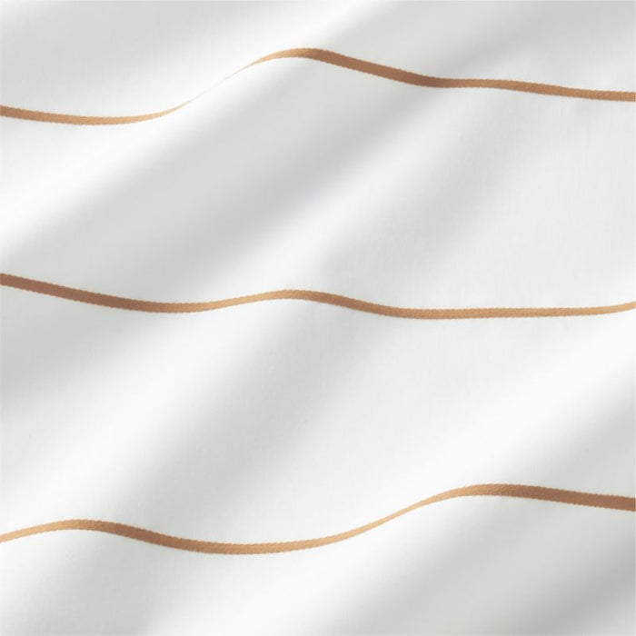 Organic Percale Cotton Striped Pewter Grey Full Sheet Set