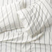 Organic Percale Cotton Striped Pewter Grey Full Sheet Set