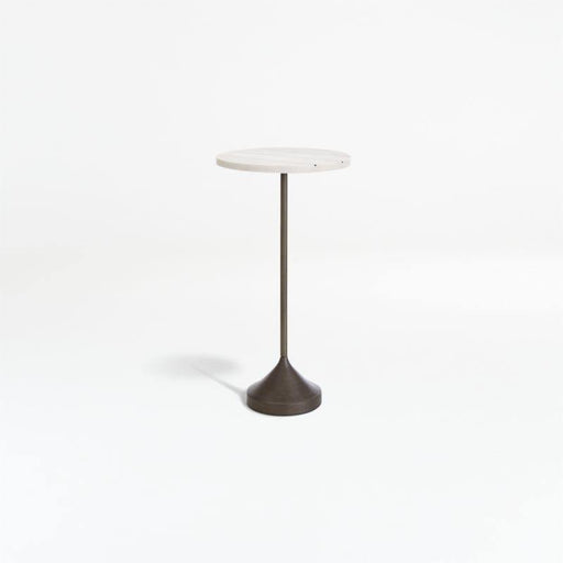 Prost Tall Brass and Marble Drink Table