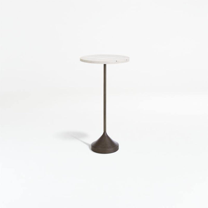 Prost Tall Brass and Marble Drink Table - Crate and Barrel Philippines