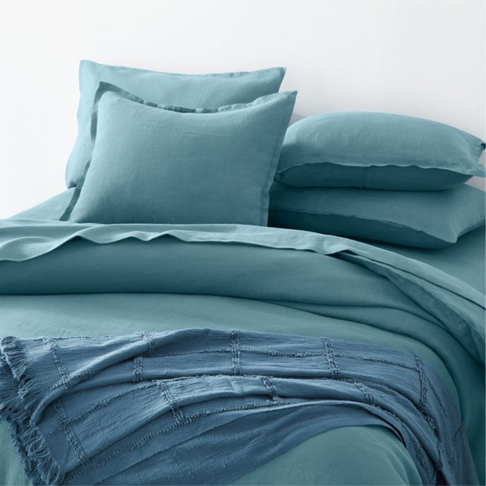 Chalet Textured Teal Cotton King Coverlet