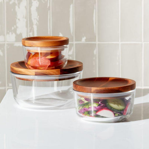 Pyrex ® Wood Lid Storage 6-Piece Set - Crate and Barrel Philippines