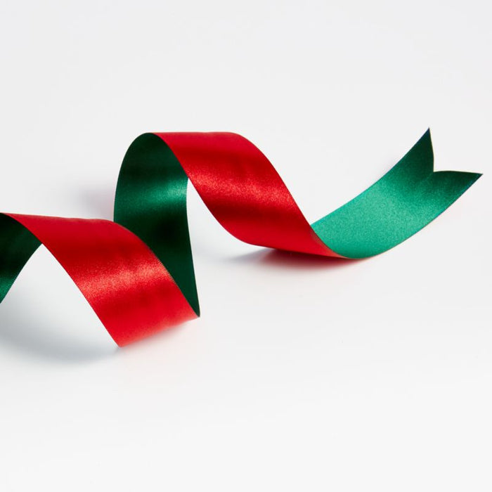 Red/Dark Green Satin Ribbon