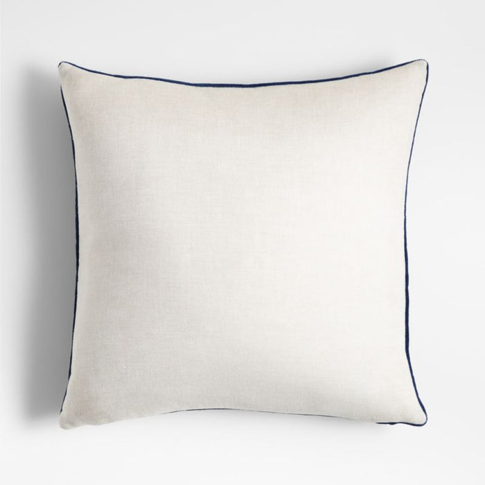 Deep Sea 20" Reversible Faux Mohair Linen Pillow Cover